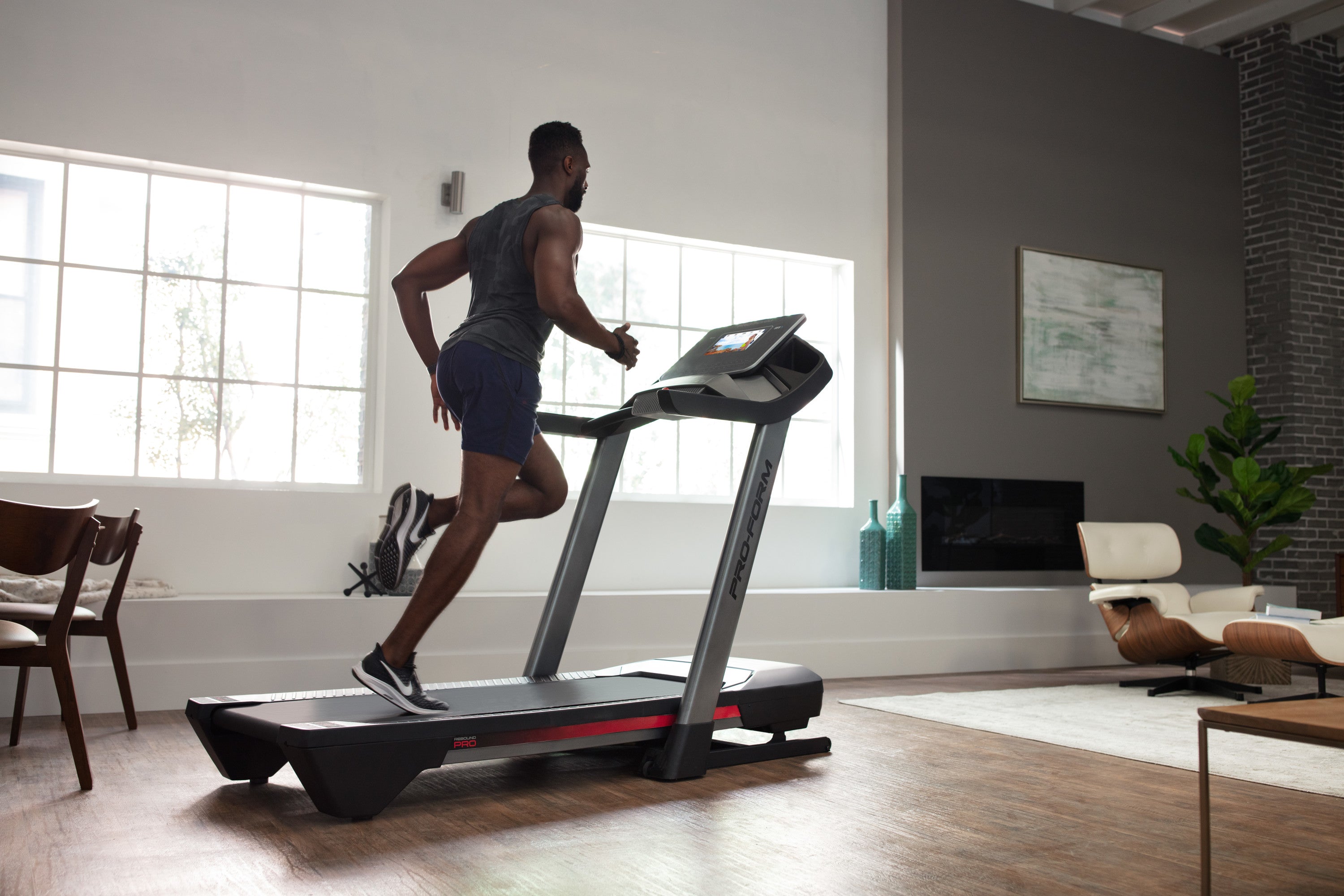 Guy running on treadmill