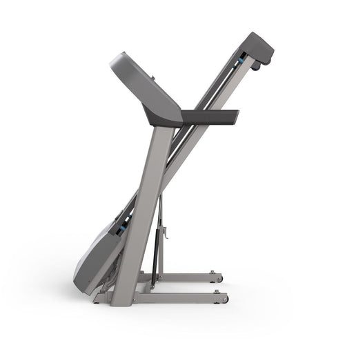 Load image into Gallery viewer, horizon t101 treadmill side view folded
