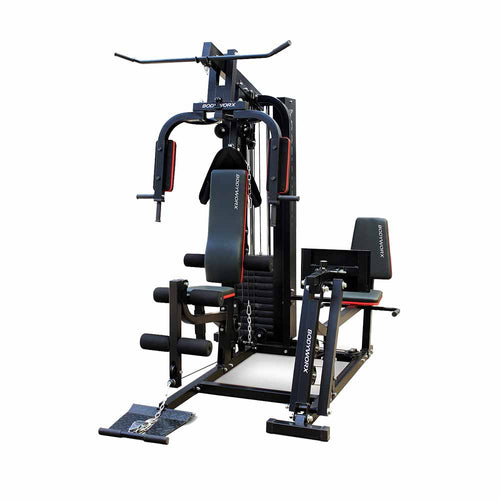 Load image into Gallery viewer, Bodyworx L8000 215LB Home Gym with Leg Press front view
