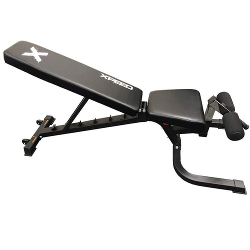 Load image into Gallery viewer, Xpeed P-Series Adjustable FID Bench side view with slight incline
