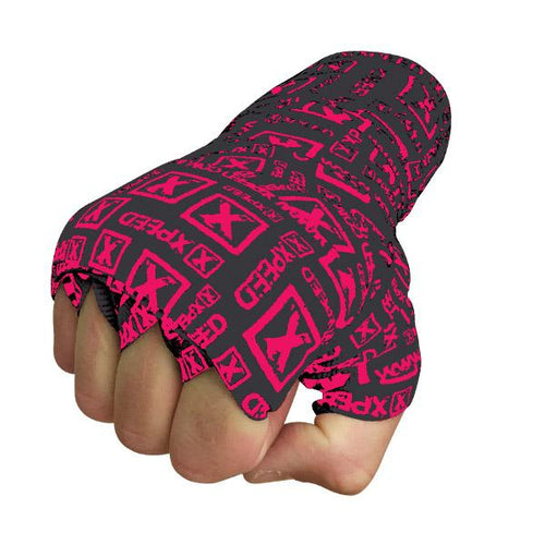 Load image into Gallery viewer, Xpeed Hand Wraps black/pink front view
