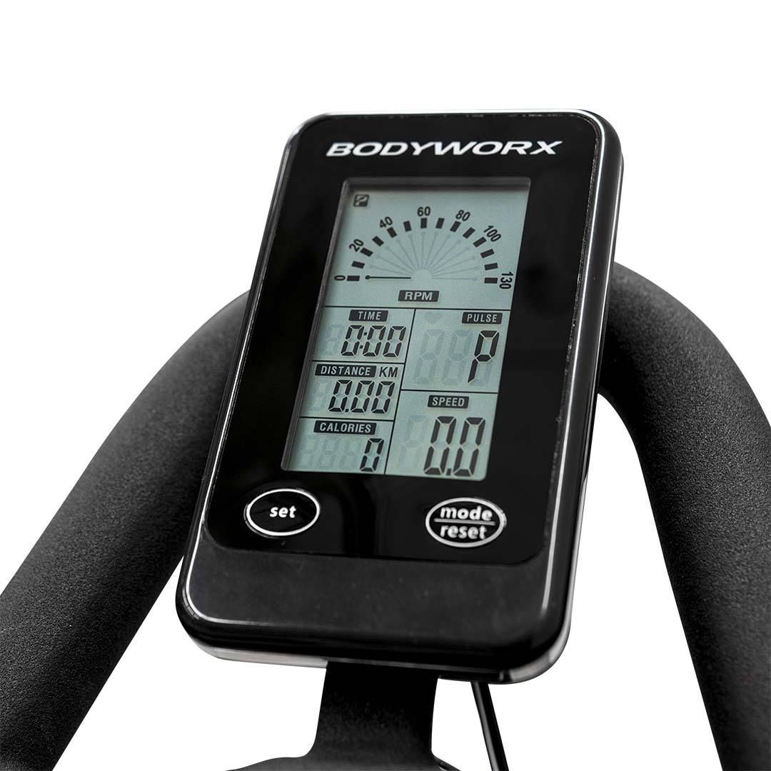 bodyworx aic850 spin bike console close up