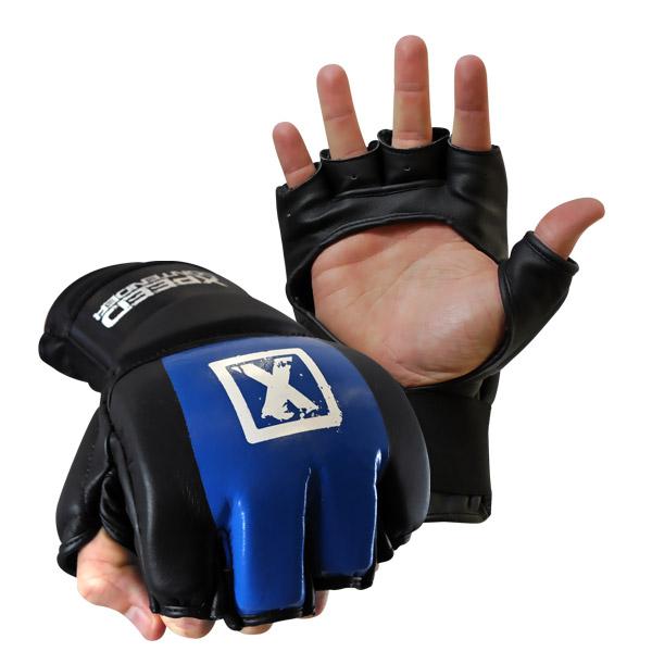 Xpeed Contender MMA Gloves front and back view while worn
