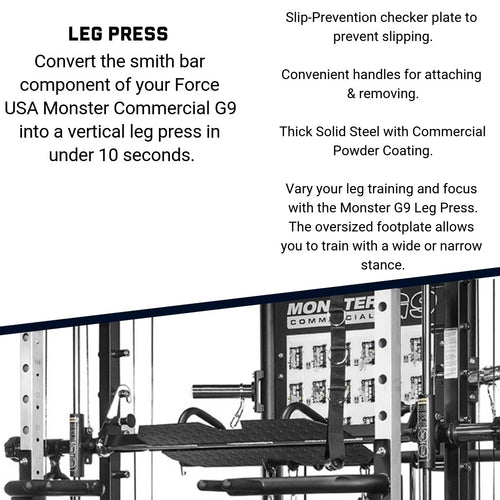 Load image into Gallery viewer, Force USA G9 All-In-One Functional Trainer leg press information
