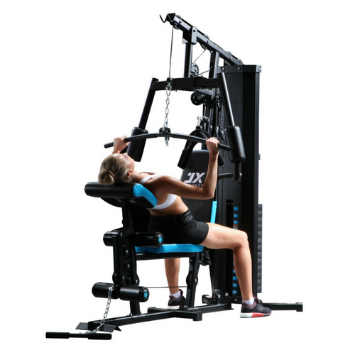 Load image into Gallery viewer, JX-Fitness JX-DS913 Home Gym front view with woman using lat

