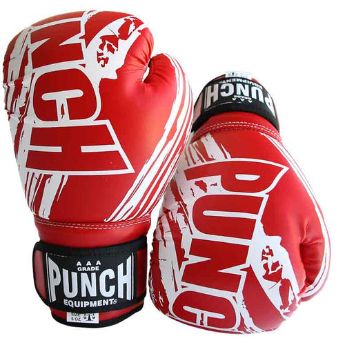 Load image into Gallery viewer, Punch Mini Junior Boxing Gloves red front and back view
