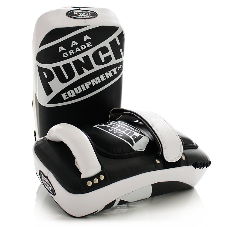 Punch Curved Thai Pads white side and front view