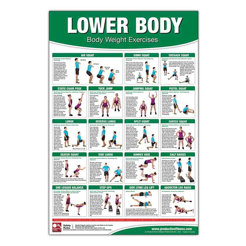 Lower Body Weight Workout Chart