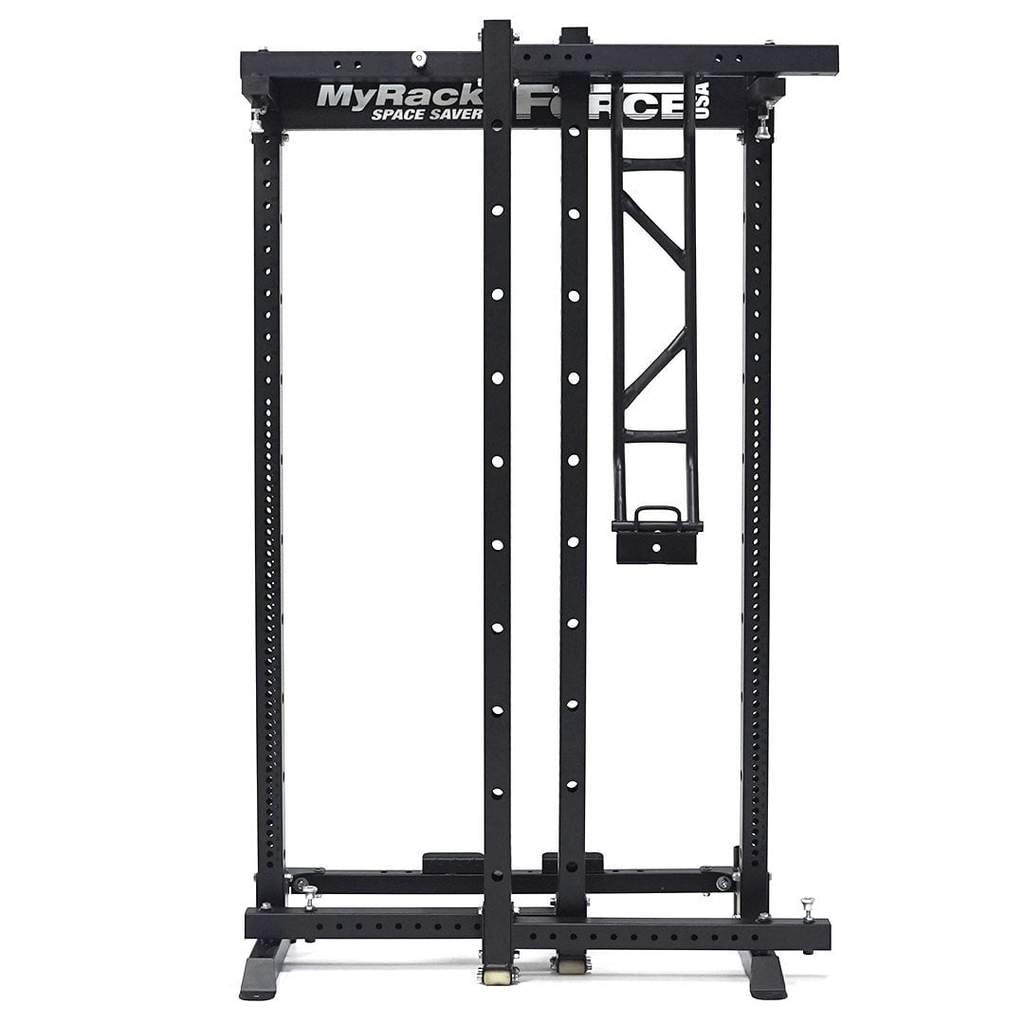 Force USA MYRack Space Saver Folding Power Cage folded front view