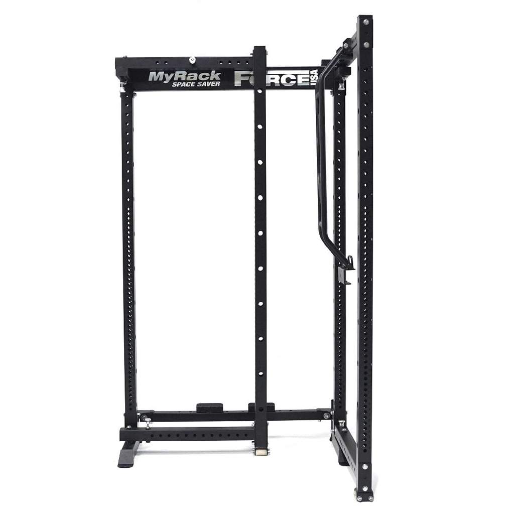 Force USA MYRack Space Saver Folding Power Cage folded front view