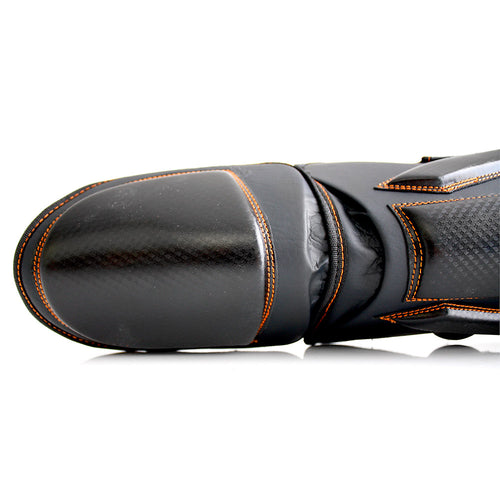 Load image into Gallery viewer, Punch Black Diamond Shin Pads front view closeup of bottom
