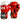 Punch Armadillo Boxing Gloves red front and back view