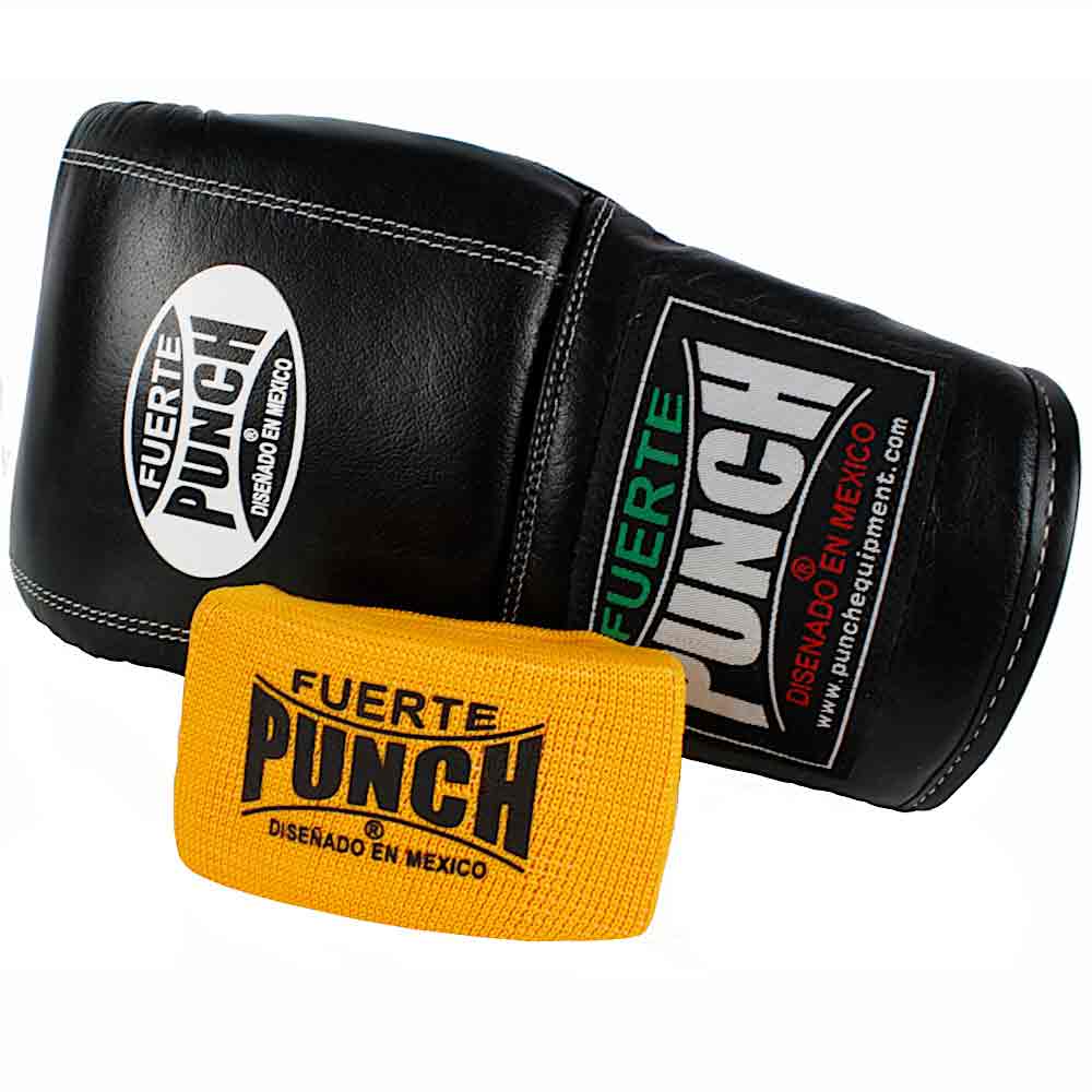 Punch Mexican Gel Knuckle Protector front view with black mexican glove