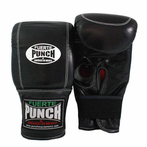 Load image into Gallery viewer, Punch Mexican Bag Mitts black front and back view
