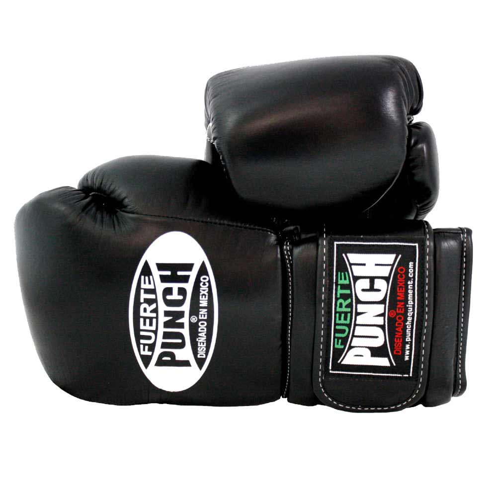 Punch Mexican Elite Boxing Gloves black front and back view