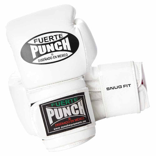 Load image into Gallery viewer, Punch Mexican Elite Boxing Gloves white front and back view
