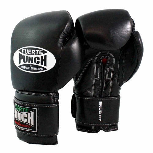 Load image into Gallery viewer, Punch Mexican Elite Boxing Gloves black front and back view
