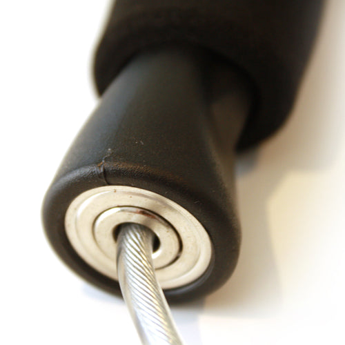 Load image into Gallery viewer, Punch Wire Skipping Rope close up on end of handle
