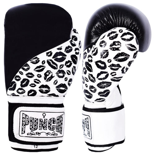 Load image into Gallery viewer, Punch Urban Lip Boxing Gloves black front and back view
