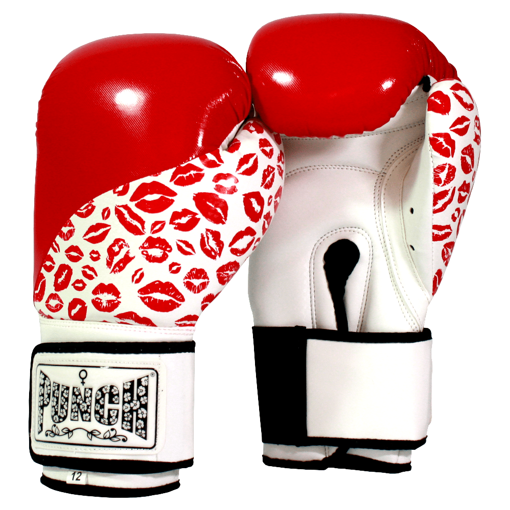 Punch Urban Lip Boxing Gloves red front and back view