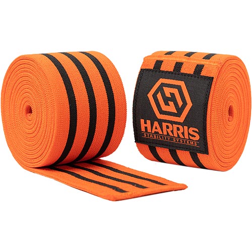 Harris True Cast Knee Wraps front and rear view rolled up