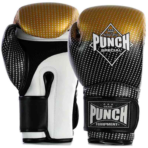 Load image into Gallery viewer, Punch Black Diamond Gloves Star Print Gold
