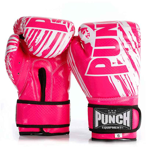 Load image into Gallery viewer, Punch Mini Junior Boxing Gloves pink front and back view
