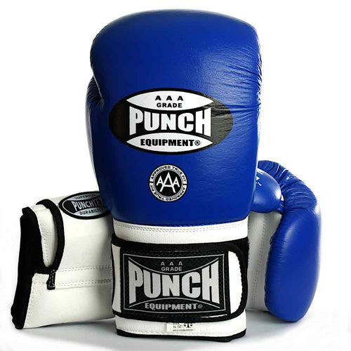 Load image into Gallery viewer, Punch Trophy Getter Boxing Glove blue front and back view
