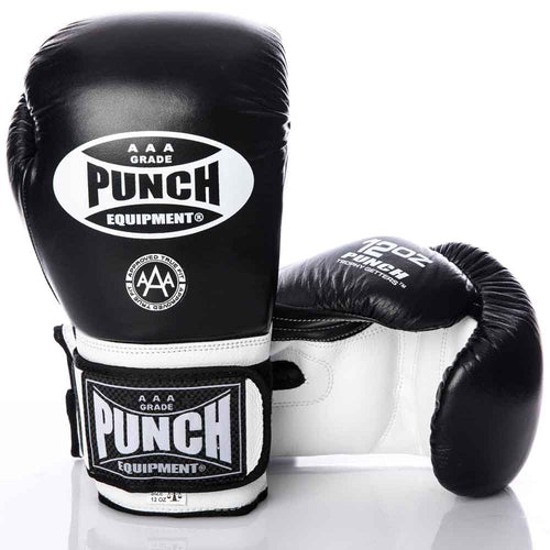 Load image into Gallery viewer, Punch Trophy Getter Boxing Glove black front and back view
