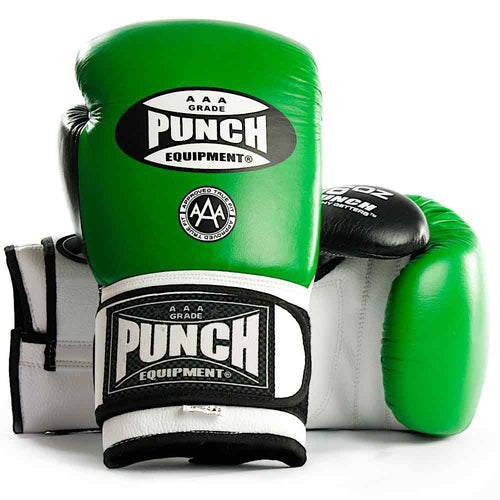 Load image into Gallery viewer, Punch Trophy Getter Boxing Glove green front and back view
