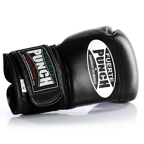 Load image into Gallery viewer, Punch Mexican Ultra Relaxed Boxing Gloves black front view
