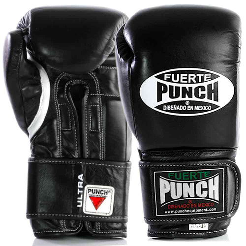 Load image into Gallery viewer, Punch Mexican Ultra Relaxed Boxing Gloves black front and back view
