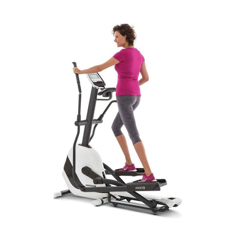 Load image into Gallery viewer, horizon andes 5 cross trainer with woman side view

