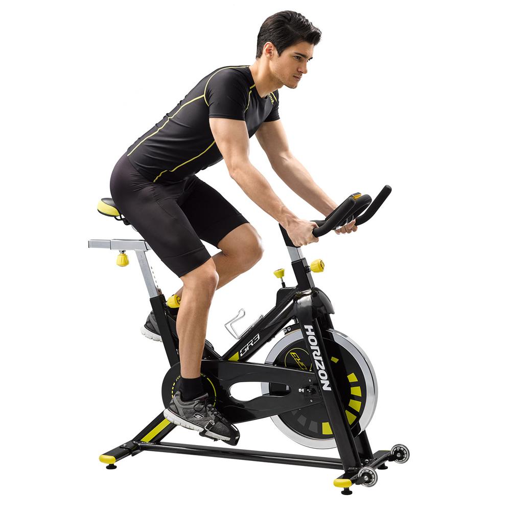 horizon gr3 spin bike with man side view