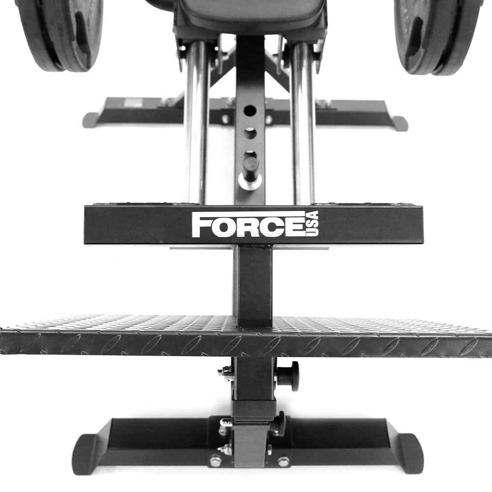 Force USA Compact Leg Press/Calf Raise closeup on foot plate