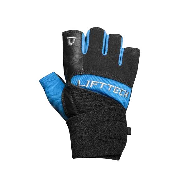 LiftTech Elite Mens Wrist Wrap Weight Lifting Gloves front view