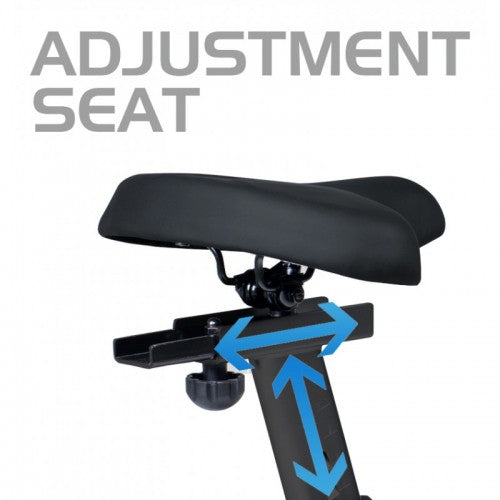 spirit cu800 commercial upright bike seat close up adjustment diagram