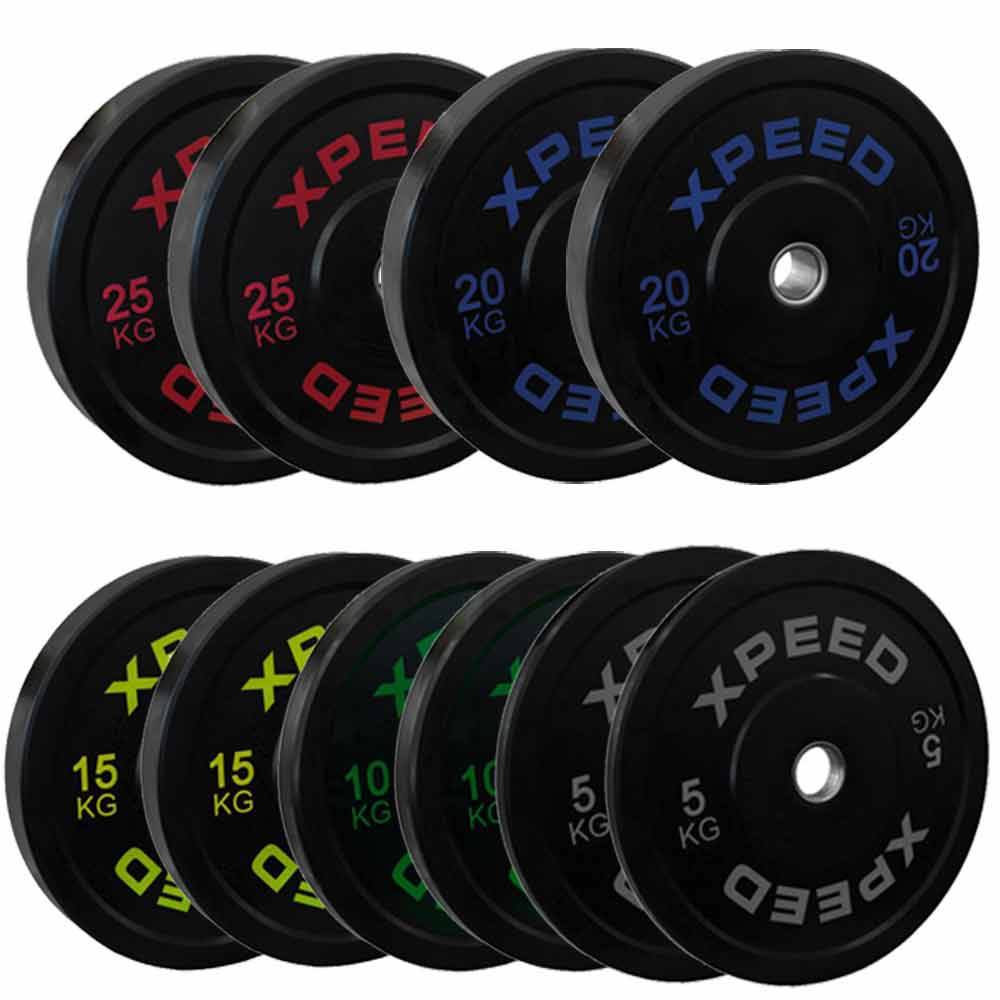 150kg Xpeed Bumper Package all four weight plates
