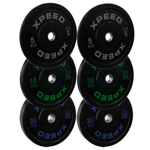 Load image into Gallery viewer, 70kg Xpeed Bumper Package all four weight plates
