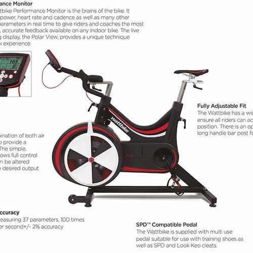 Load image into Gallery viewer, Wattbike side view with diagram info
