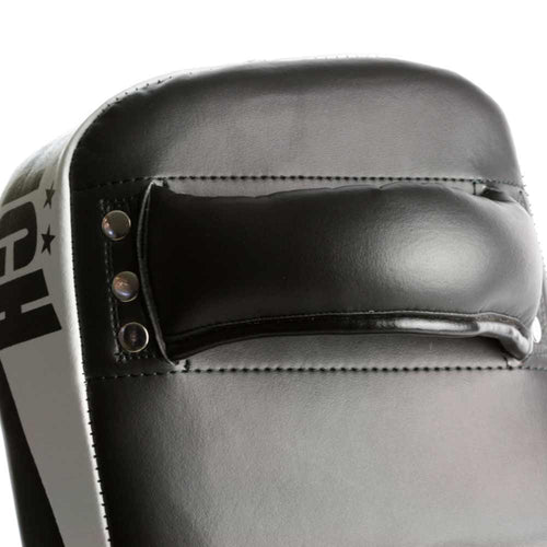 Load image into Gallery viewer, Punch Black Diamond Precision Thai Pads rear view close up

