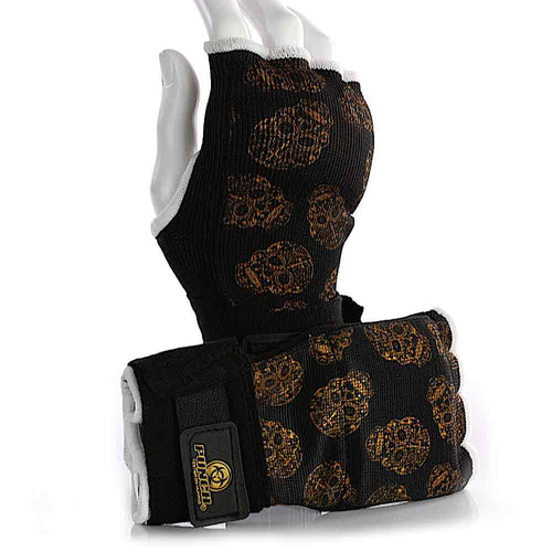 Load image into Gallery viewer, Punch Womens Urban Quick Wraps (Gold Skulls) front view
