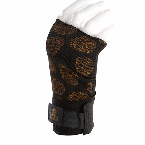 Load image into Gallery viewer, Punch Womens Urban Quick Wraps (Gold Skulls) side view

