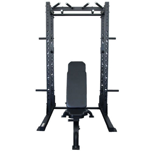 Load image into Gallery viewer, Xpeed Alpha Commercial Half rack front view with bench
