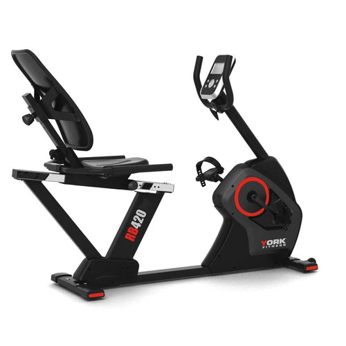 Load image into Gallery viewer, york rb420 recumbent bike side view
